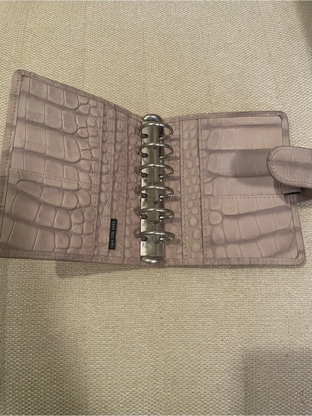 Van Der Spek Stardust Croco Suede Leather Planner Junior